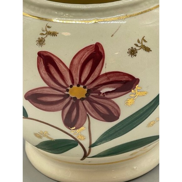 Tea pot & lid floral gold trim glass USA green red gold length 7" width 10" READ - Picture 4 of 10